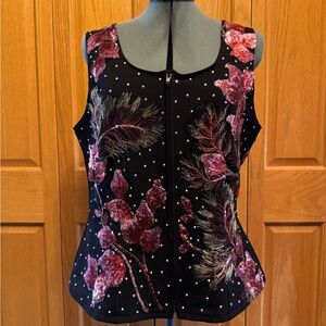 Show Dressed Up Black & Pink/Coral Vest